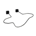 Black metal snap-on hat bracket for car interior display stand holding a hat