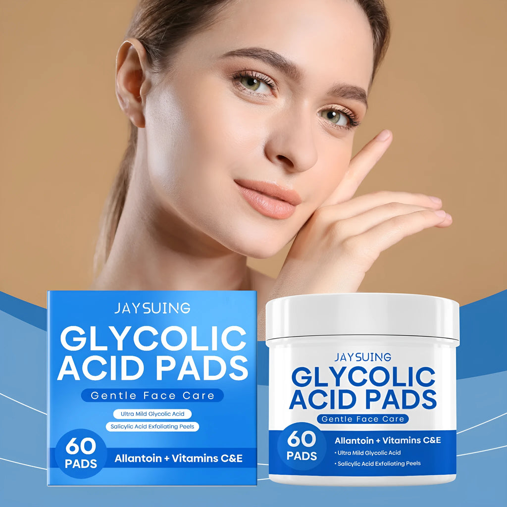 Glycolic acid exfoliating cotton pads set with 60 treatment pads