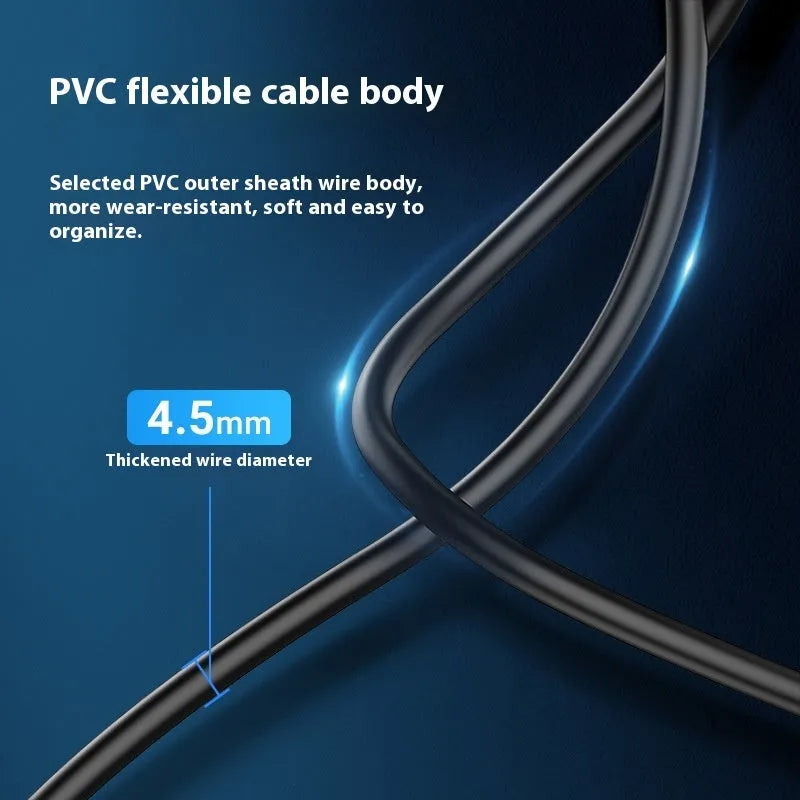Black USB A Male to AM extension cable with straight connector on a white background.