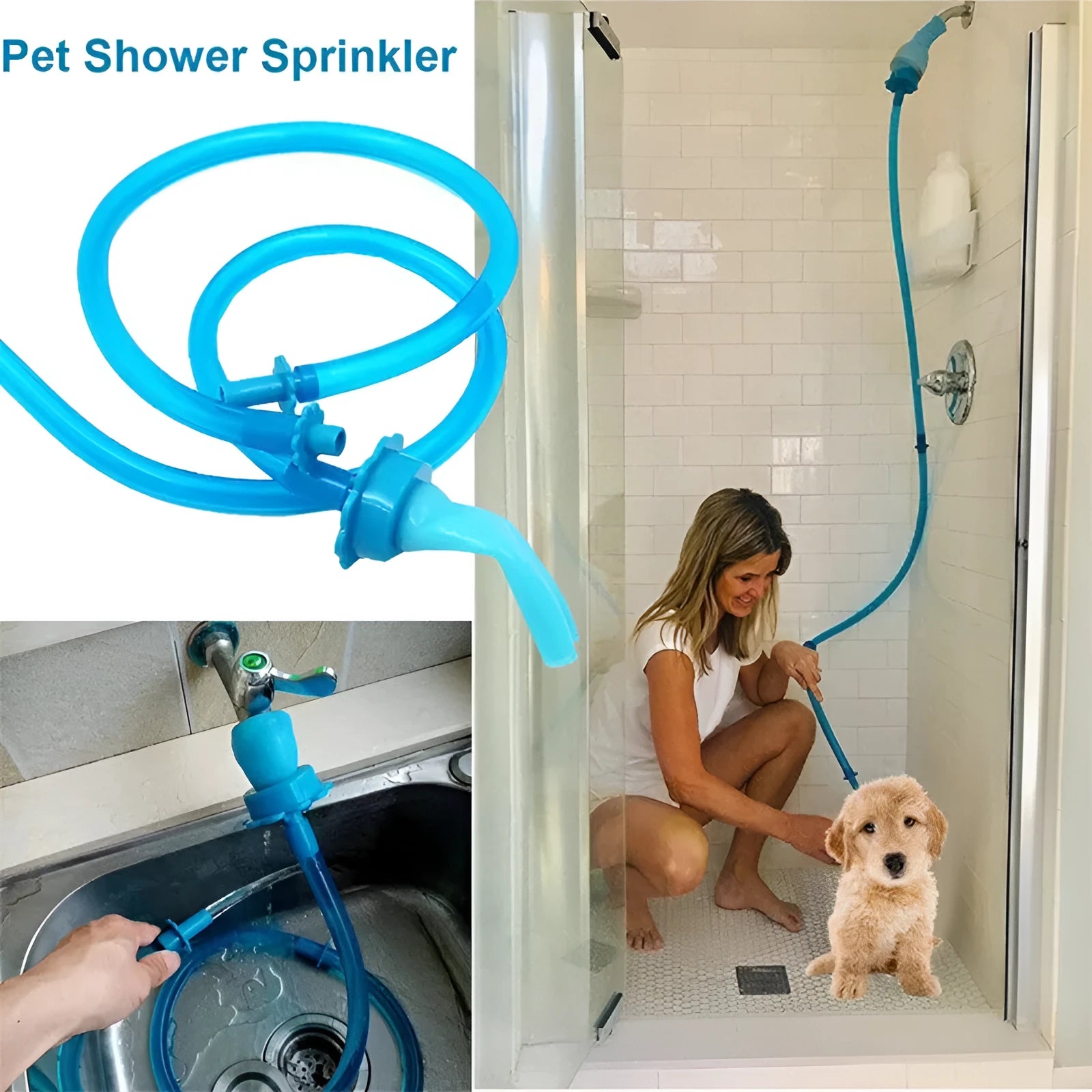 Silicone universal connector shower pipe in OPP bag packaging, flexible and portable design