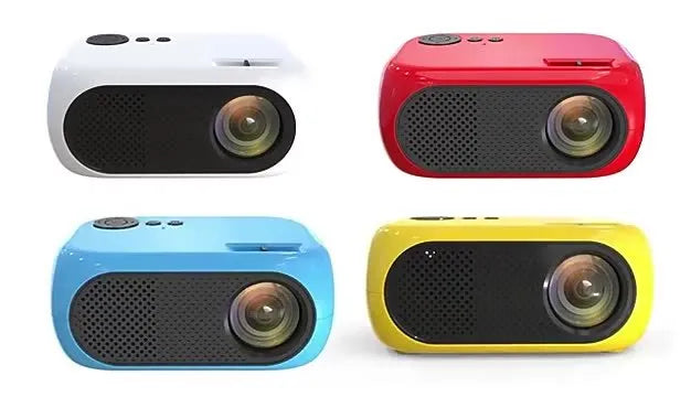 M24 micro mini LED portable projector in gold finish with front lens and vents