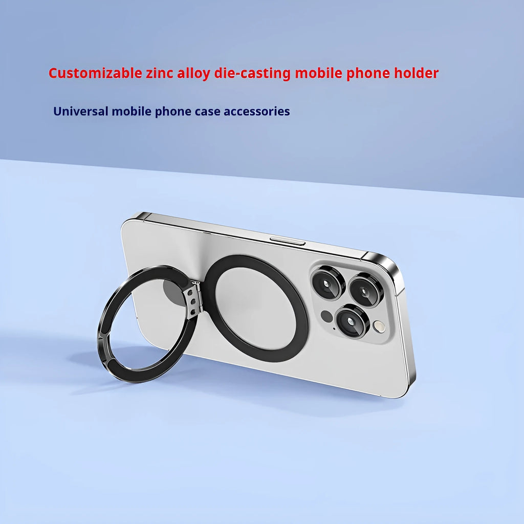 Zinc alloy adhesive magnetic phone holder in rose gold for desktop use