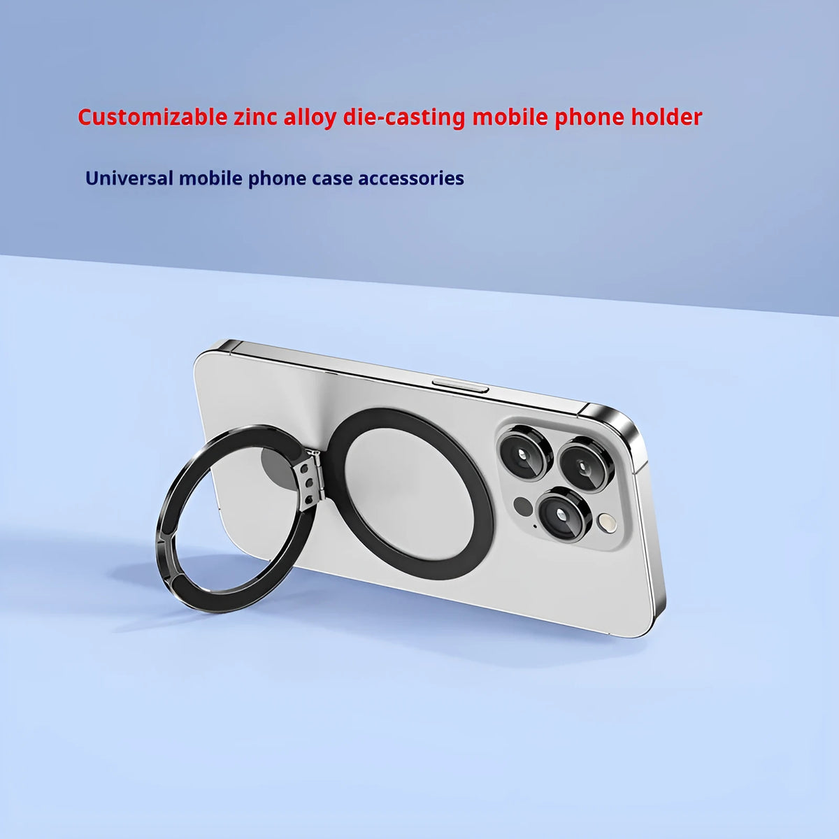 Zinc alloy adhesive magnetic phone holder in rose gold for desktop use