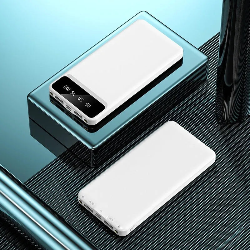 20000 mAh power bank with optional USB cable in black, white or red colours