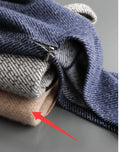 Men's hooded wool cardigan set with long sleeves and matching pants in black, blue, and camel