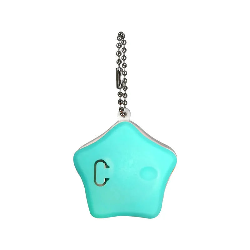 Blue rechargeable silicone pendant safety light for pets with three lighting modes