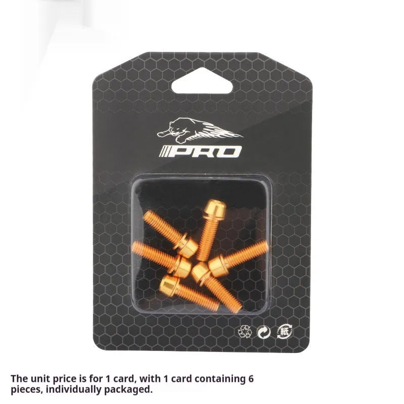 Mountain bike handlebar riser fixing screws stainless steel six-piece set in multiple colour options