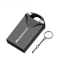 Metal USB storage disc necklace with chain accessory showing compact 10mm square design