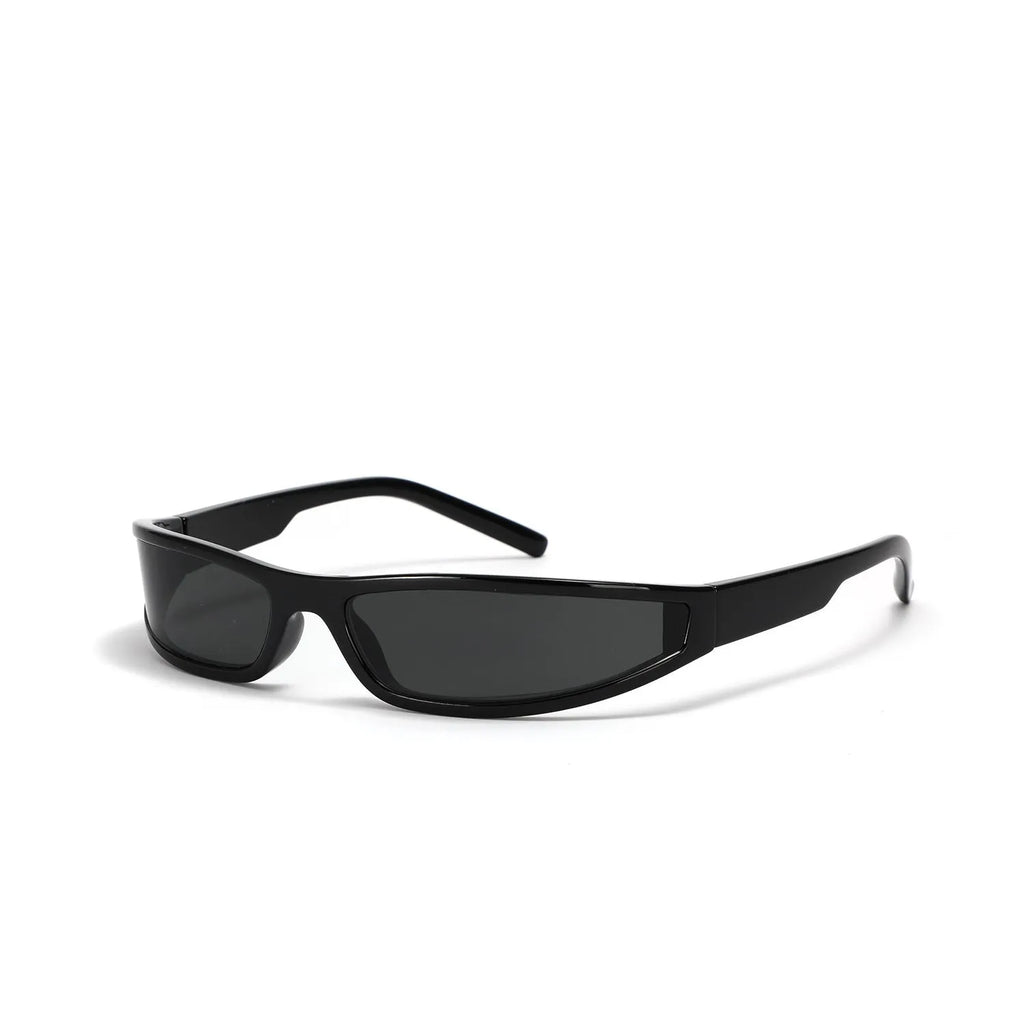 Women's narrow frame sunglasses in Bright Black and Gray, Mocha Mercury, Bright Black and White Mercury, and White Frame Red Mercury colour options