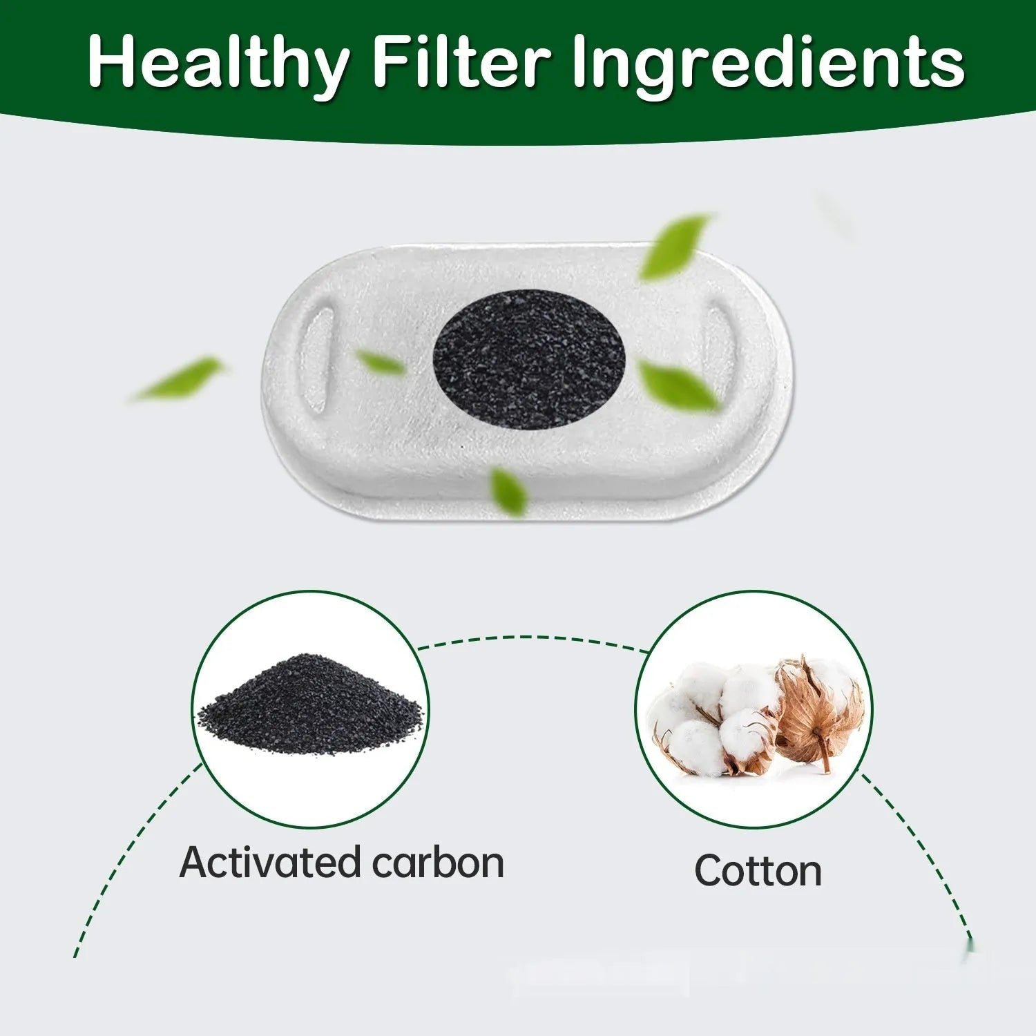 Non-woven fabric and charcoal cat water dispenser filter element in box