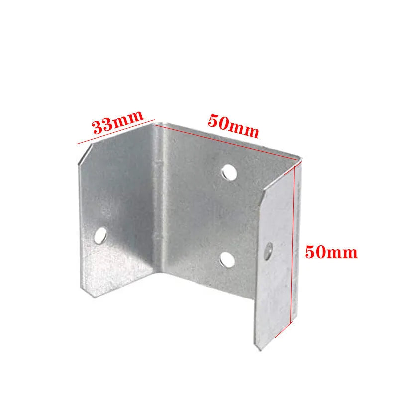 Metal fence plate holder U-clip bracket pack of ten in natural colour for 32mm 35mm 44mm 50mm fence clamps