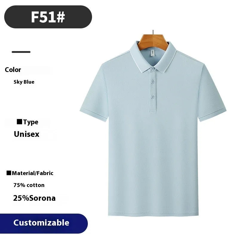 Men's loose fit solid colour cotton pullover shirt with short sleeves for summer workwear.
