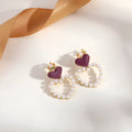 Tassel ear clips for no piercings, brass geometric clip-on earrings with electro-stainless steel finish in colour G0053