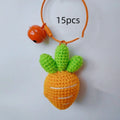 Soft wool cartoon carrot keychain pendant on a 15cm rope.
