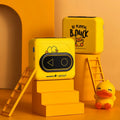 Avocado Green coloured pocket-sized Bluetooth thermal mini printer next to a mobile phone.