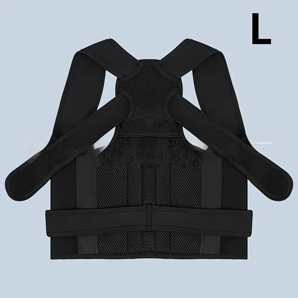 Back ring waist posture correction fixing band in spandex fabric black colour