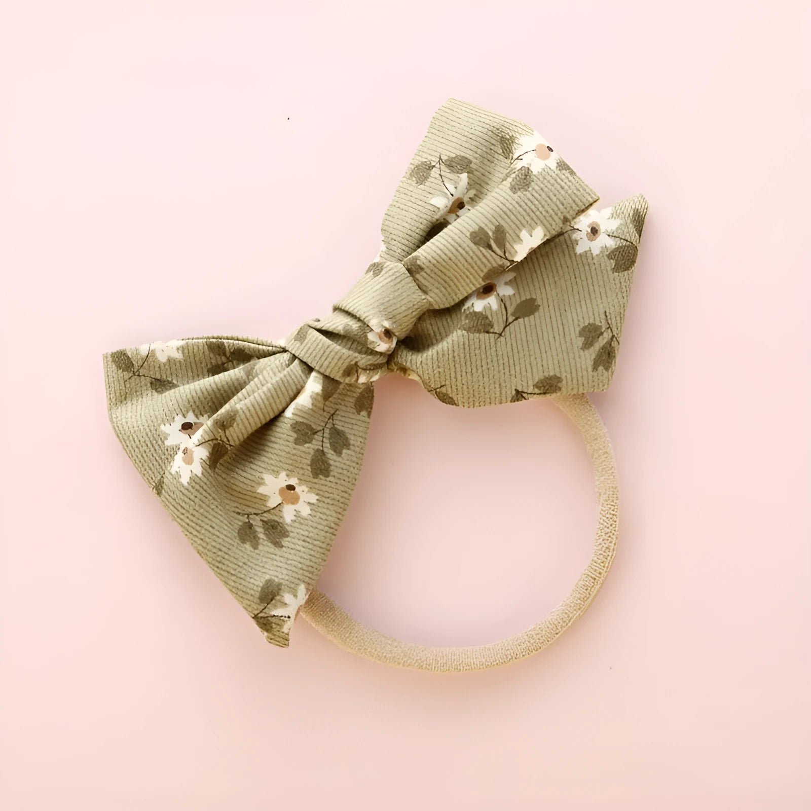 Children's knotted bow hair ring in cloth fabric with Snow White Princess printing