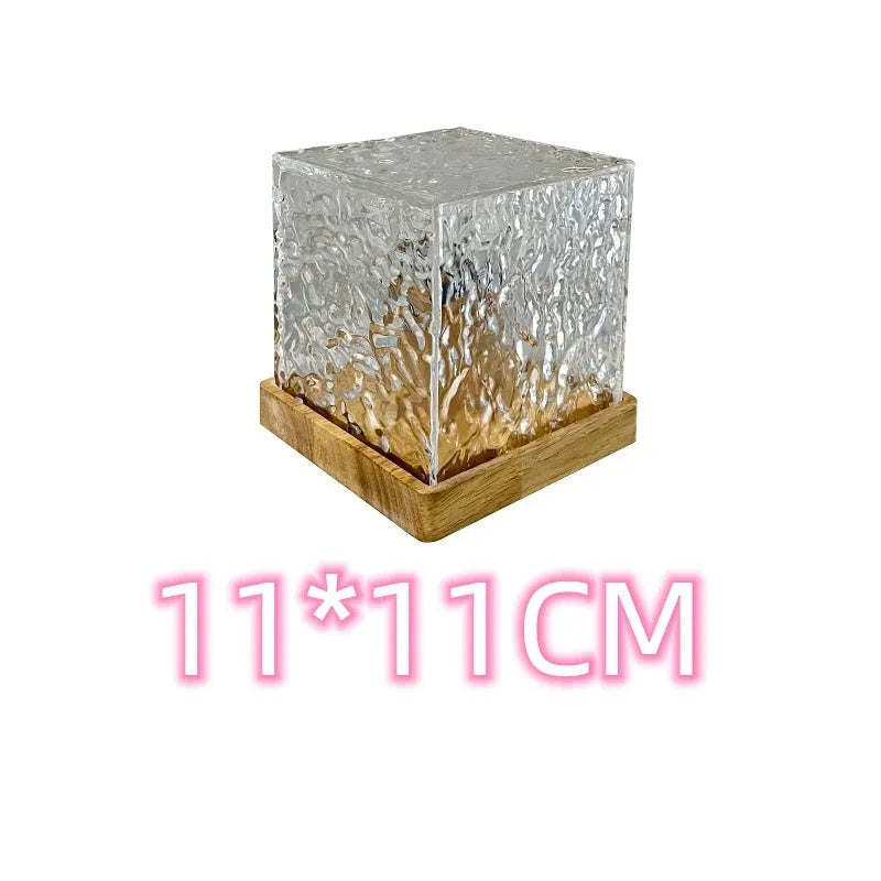 LED water ripple night light with crystal lamp and remote control projecting colourful patterns