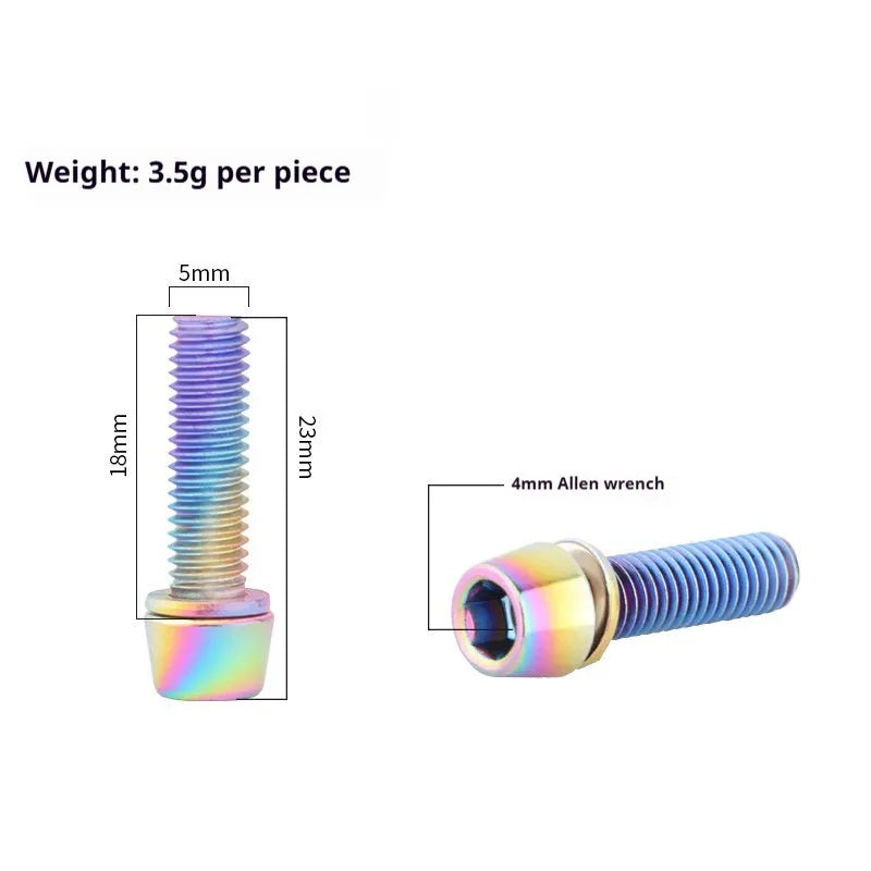 Mountain bike handlebar riser fixing screws stainless steel six-piece set in multiple colour options