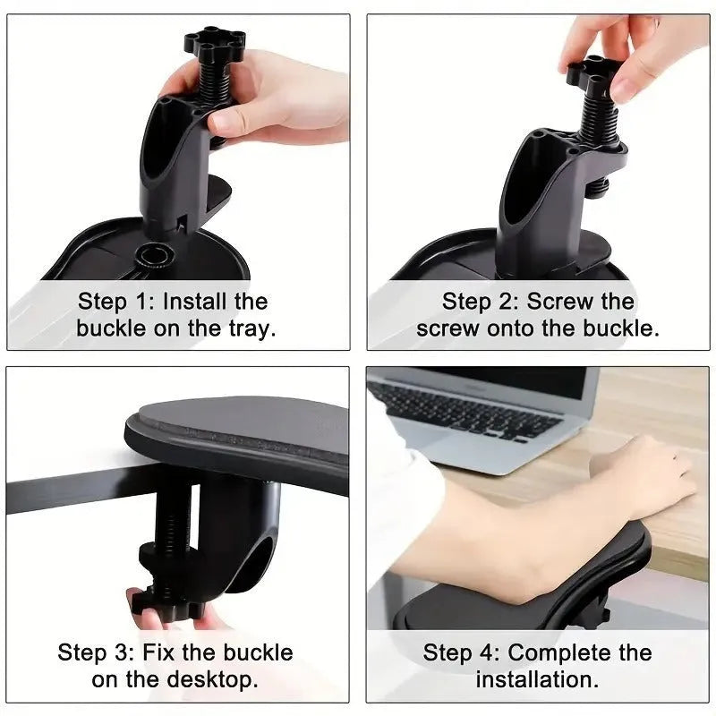 Black plastic computer hand bracket mouse wristband keyboard bracket on desk