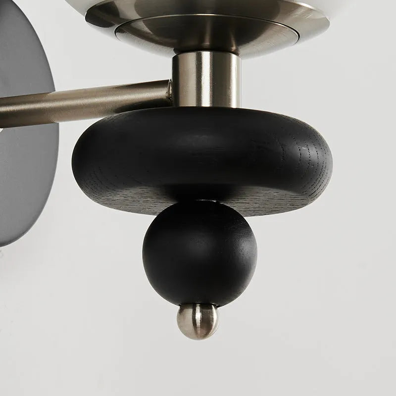 Black Chinese style bedroom bedside wall lamp with three eye protection light colour options