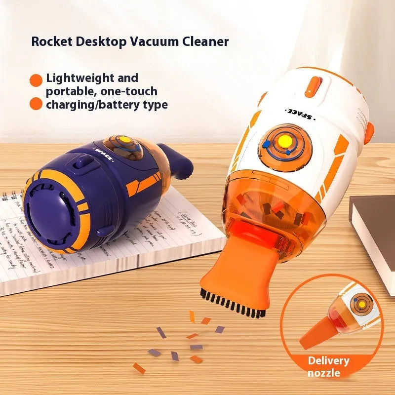 USB rechargeable handheld desktop vacuum cleaner in rocket and animal designs for keyboard cleaning