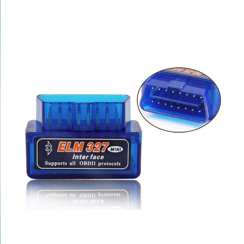 Compact Bluetooth OBD2 auto fault detector for vehicle diagnostics and engine code reading