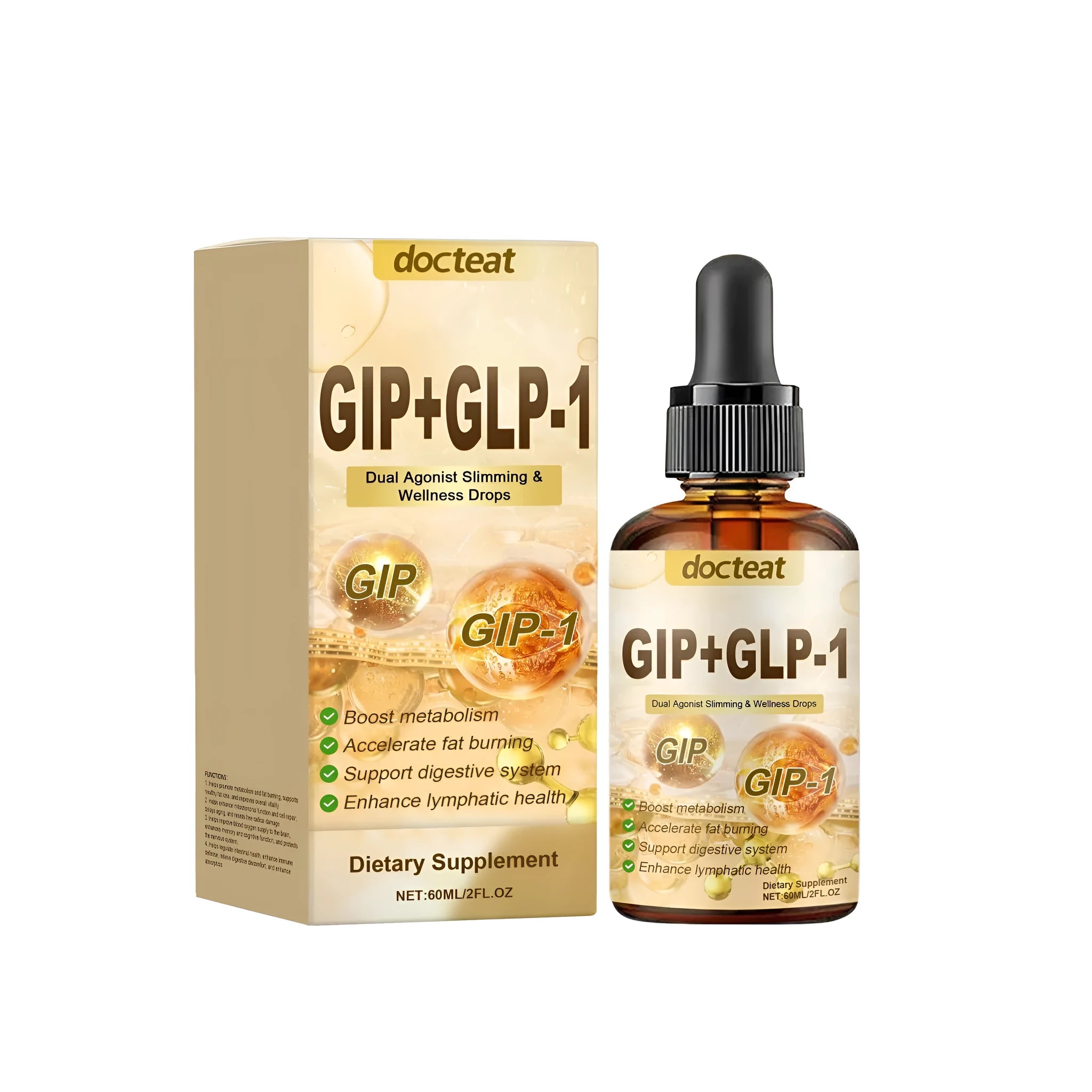 Drip Health Drops intestinal support liquid supplement in a 60ml dropper bottle