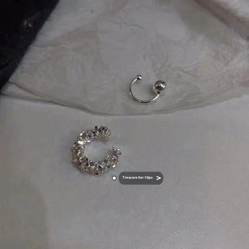 Irregular frosty style alloy ear clip earrings with geometry shape