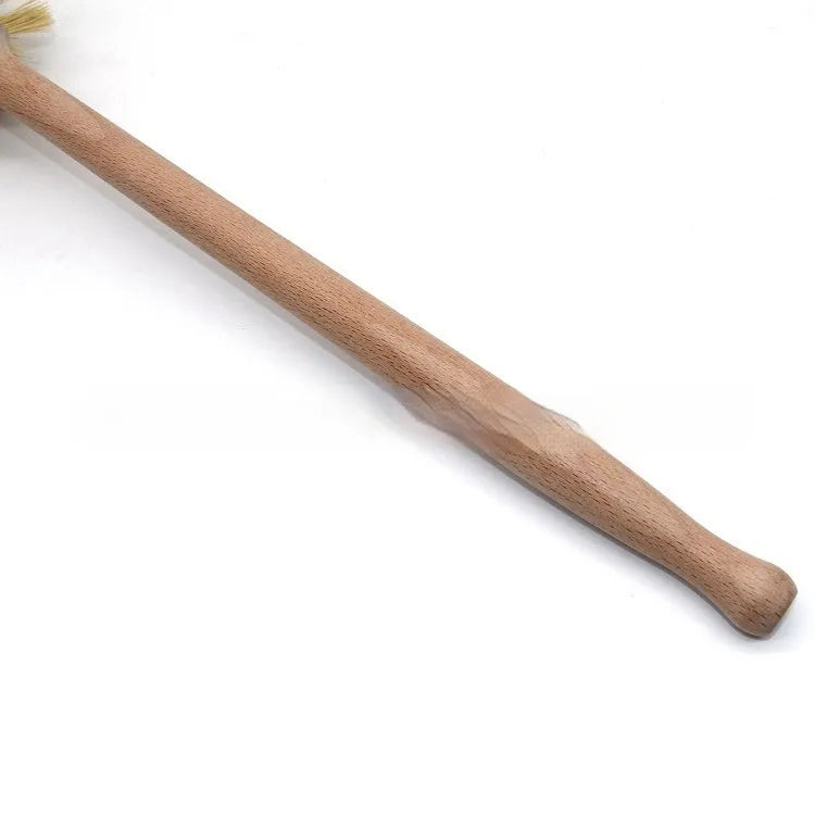 Natural beech wood cleaning brush with sisal bristles, 34.5cm long, for bottle cleaning