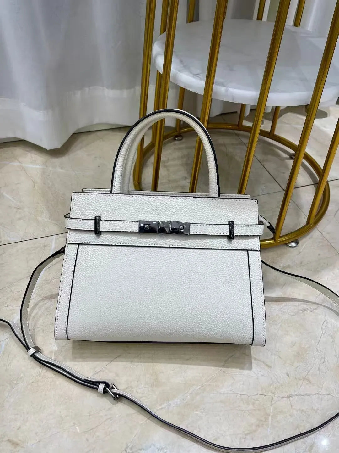 Small square genuine leather shoulder bag with zip compartments in six colour options