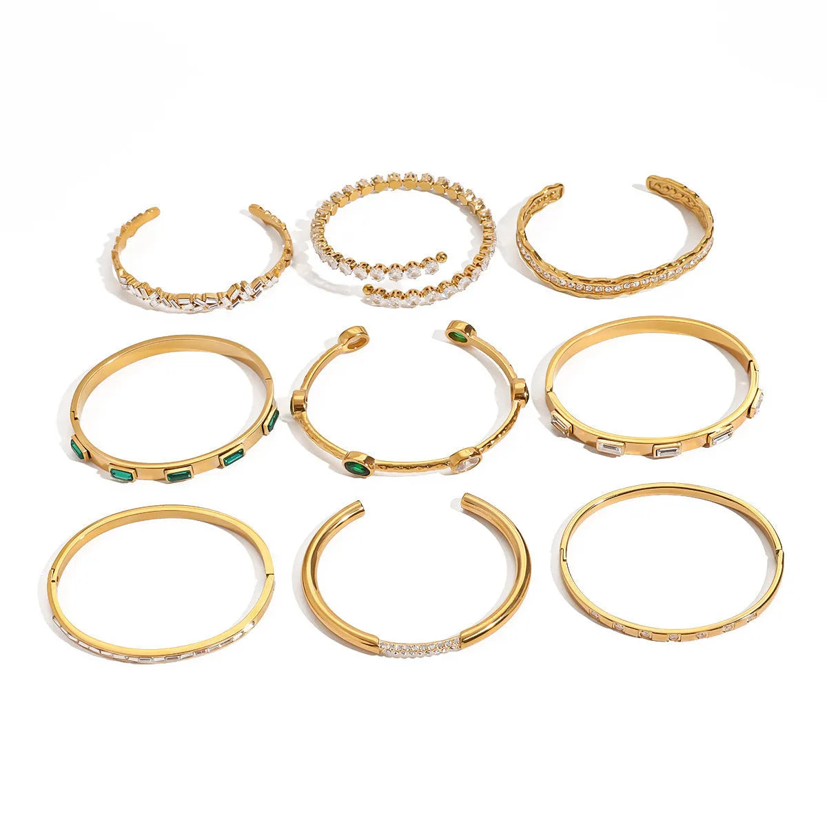 Stainless steel zircon bracelet with electroplated finish in colour JDB201271, European American style