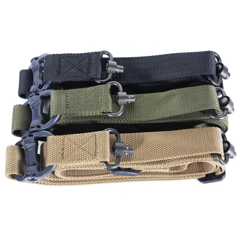 MS4 tactical nylon multifunctional strap rope in black, army green, or mud colour, showing 150 cm length.