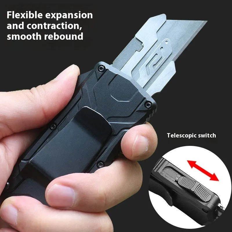 Alloy Outdoor A folding knife with SK5 alloy blade, 135mm full length, shown in a colour variant with removable blade