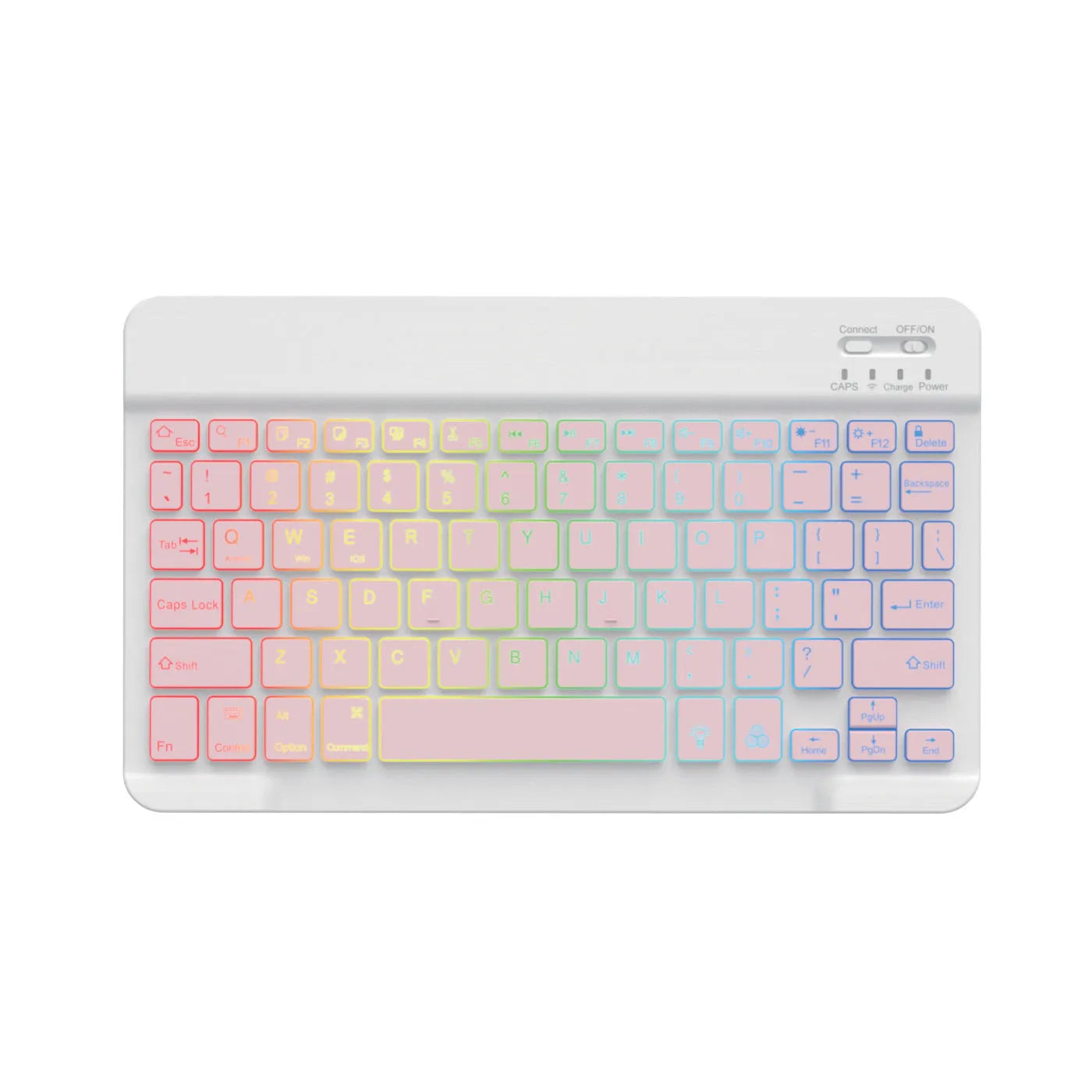 10-inch backlit Bluetooth wireless keyboard for tablets with colourful RGB lighting