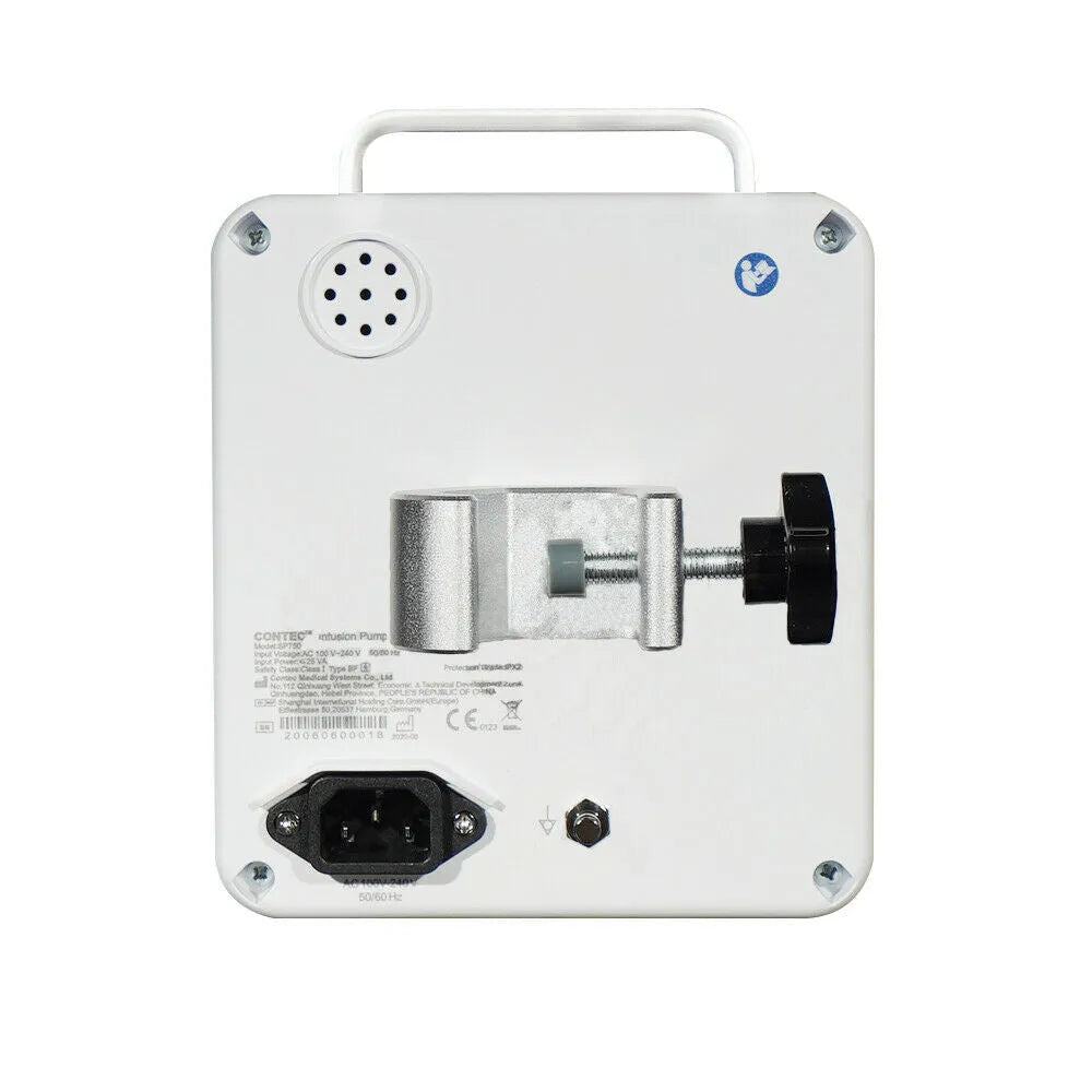 CONTEC SP750 volumetric infusion pump with TFT screen, keypad, and IV tubing