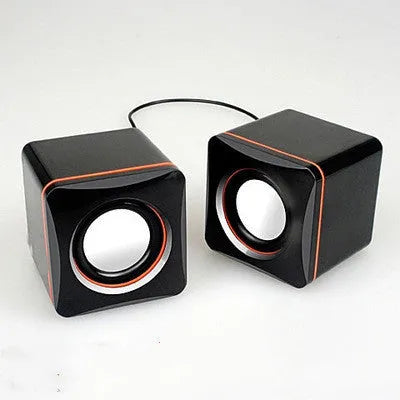 Small black square USB-powered computer speaker for PC 700B desktop systems