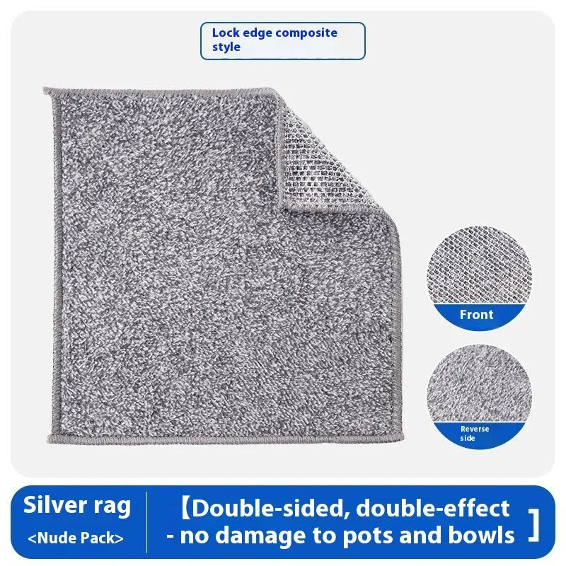 Silver wire microfibre cleaning rag for pots and bowls in 20x20cm and 25x25cm sizes with multiple style options