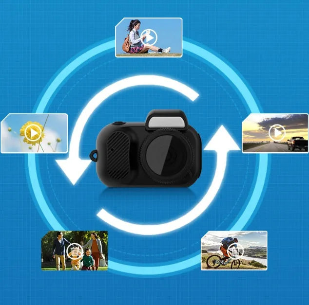 Black Y3000 HD outdoor sports camera with 0.96-inch display screen on compact ABS body