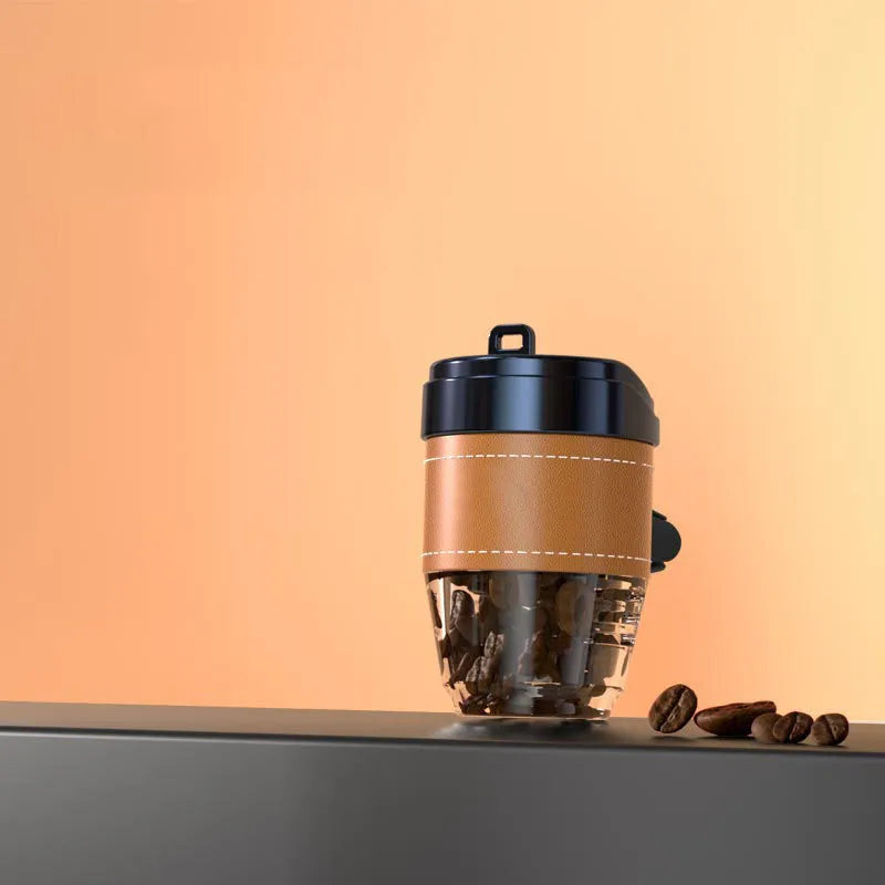 Coffee bean shaped car air freshener in cup design with solid fragrance