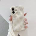 Niche Advanced Sense Plating Shell TPU phone case with wave bubble finish in silver electroplated colour