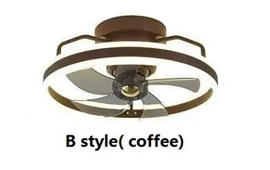 Modern ceiling fan lamp with light fixture in one of seven colour options