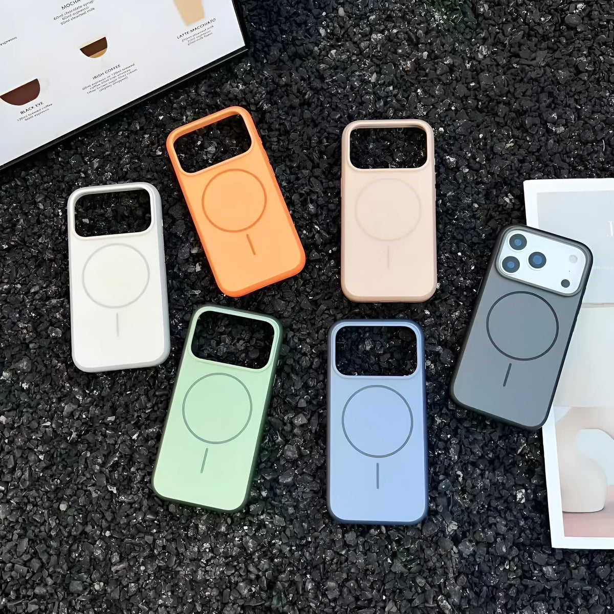 17-in-one AI photography button phone case for Apple iPhone with frosted PC TPU shell and magnetic MagSafe ring