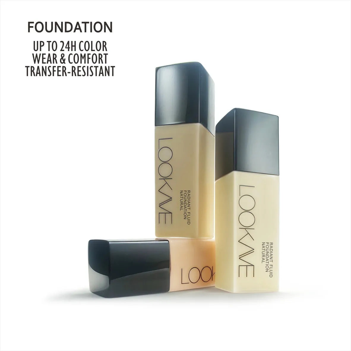 LOOKAVE matte liquid foundation bottle in Ivory White shade, 21g size