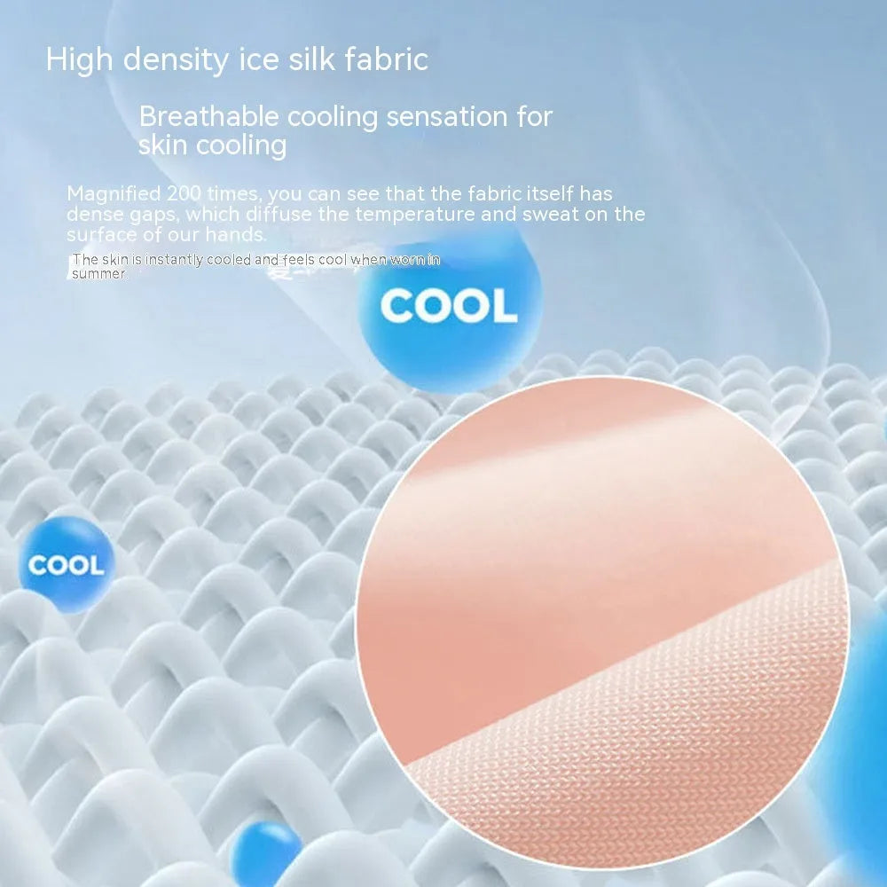 Women's thin ice silk sunscreen gloves in multiple colours on a hand, showing UPF50+ sun protection.