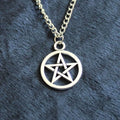 Vintage pentagram necklace with alloy pendant and adjustable chain in bronze finish