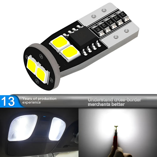 Compact car number plate reading light with 10mm width and fibre-glass construction