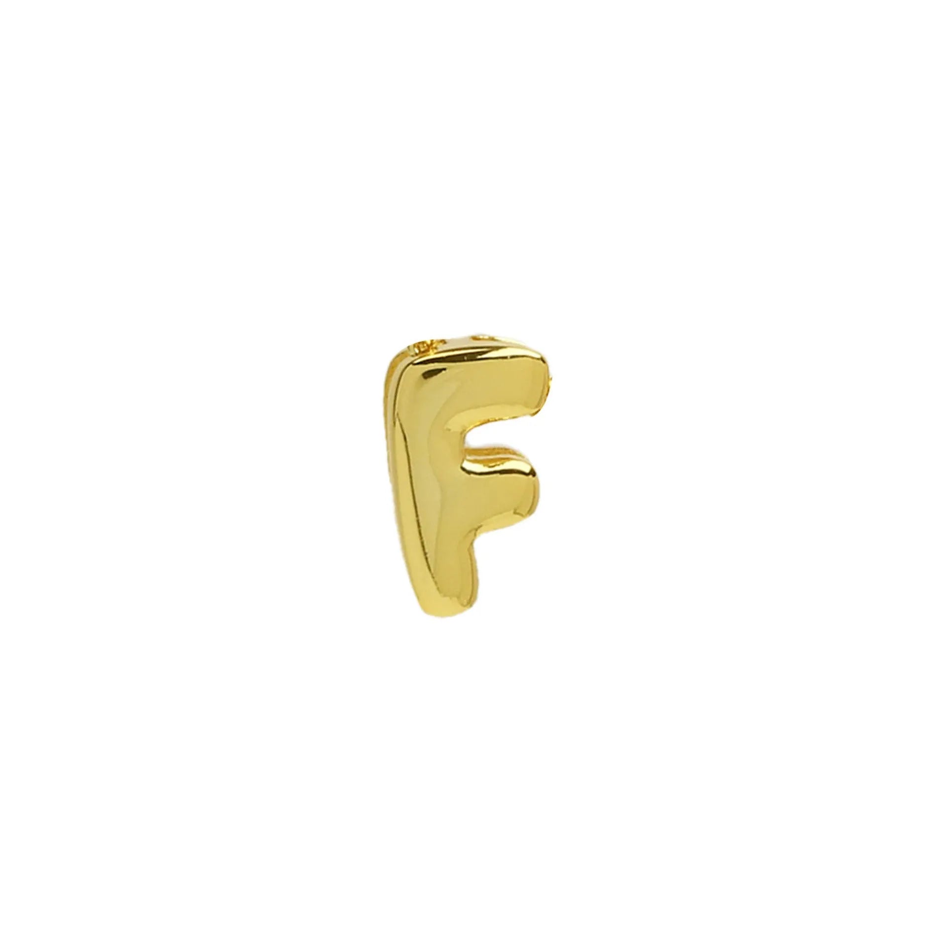 18k electroplated gold DIY letter name bracelet with smooth bubble surface on copper alloy