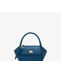 New leather tote cross-body wing bag in top layer cow leather with buckle detail, latch closure, and single shoulder strap