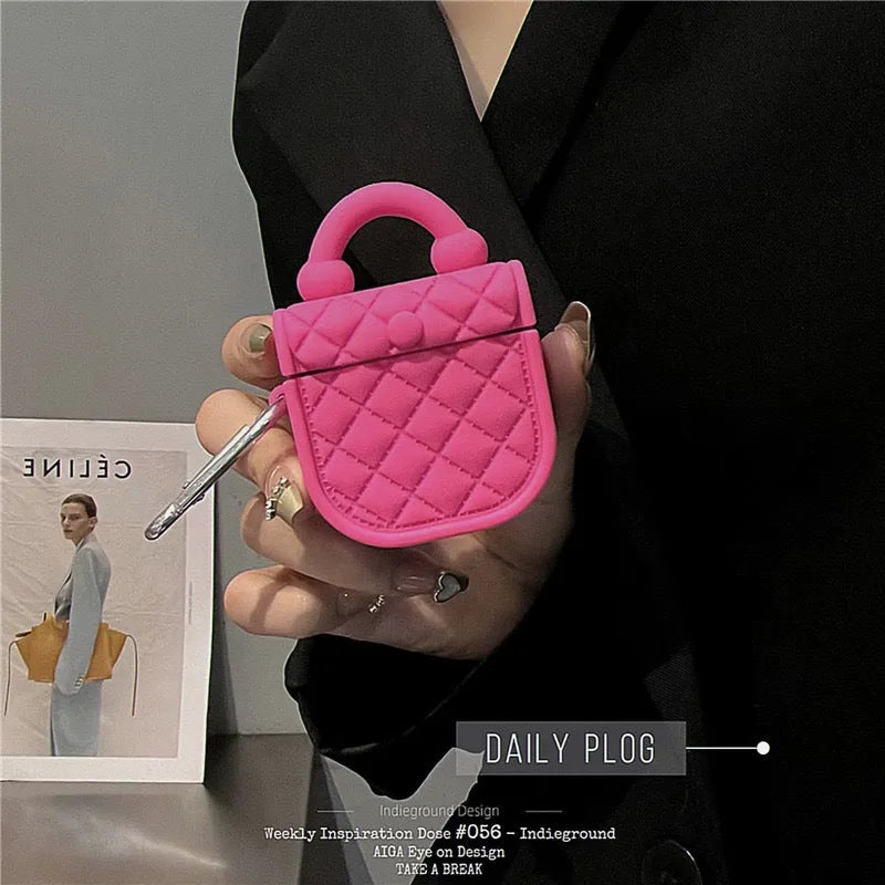 TPU silicone hard shell earphone case for AirPods, Barbie Bag Iron Hook colour, all-inclusive design